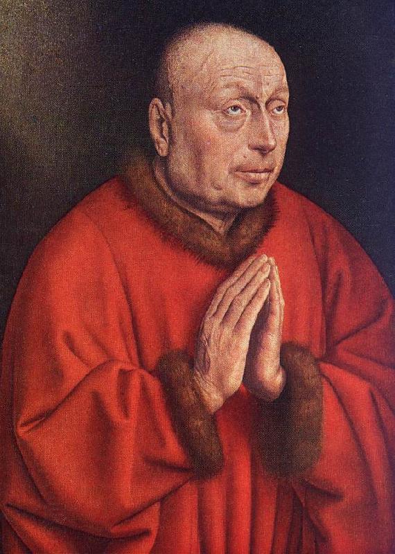 EYCK, Jan van The Ghent Altarpiece: The Donor (detail) China oil painting art